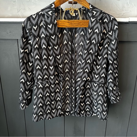 Blue‎ Rain Lightweight Ikat Blazer- Black, Grey - size S - Picture 1 of 11